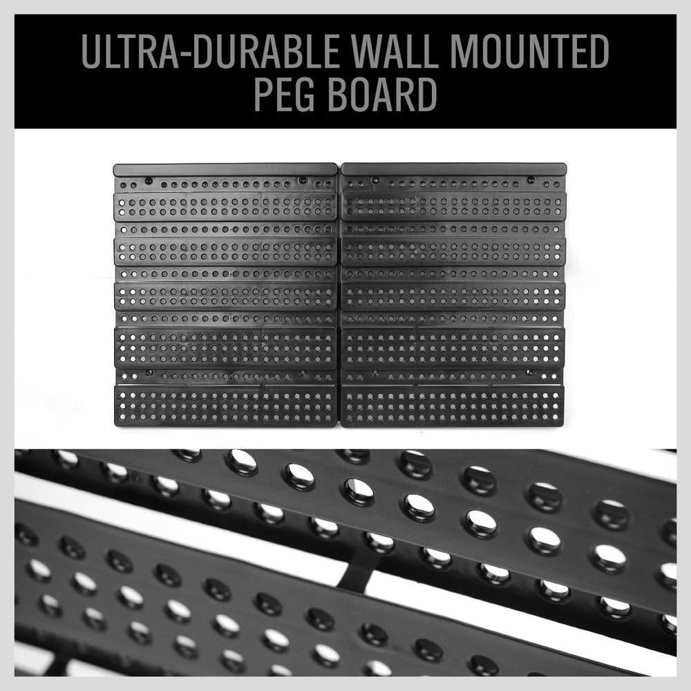 HORUSDY Wall Mounted Storage Bins Parts Rack 30PC Organizer Garage Plastic Shop Tool for Men's Gift, Blue,Orange,Red