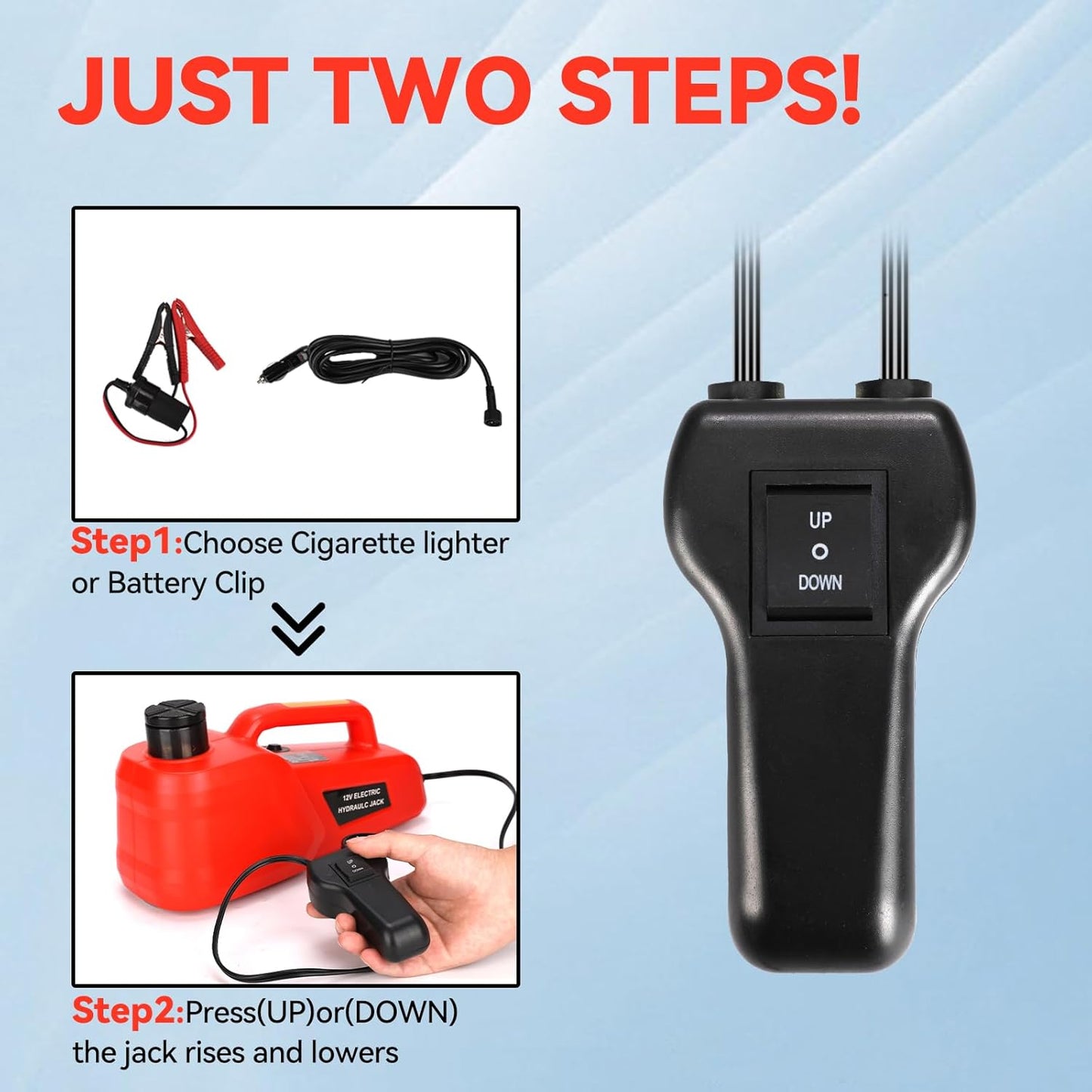 Electric Car Jack 5 Ton 12V Hydraulic Jack Portable Car Lift Floor Jack Stand for Sedans SUV MPV Sedan Truck Change Tires Garage Repair Roadside Emergency Kit