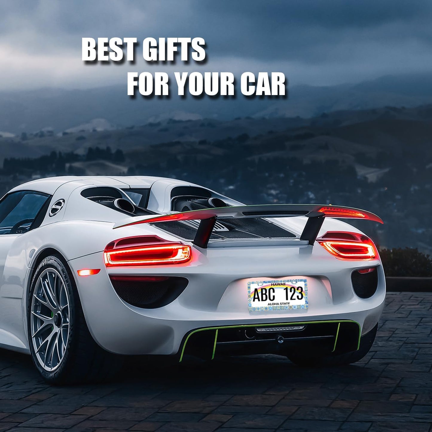 Blue White Mexican Tiles License Plate Frame Boho License Plate Holder Stainless Steel Colorful Car Accessories Decoration 6.3"X12.3" with 2 Holes Screws