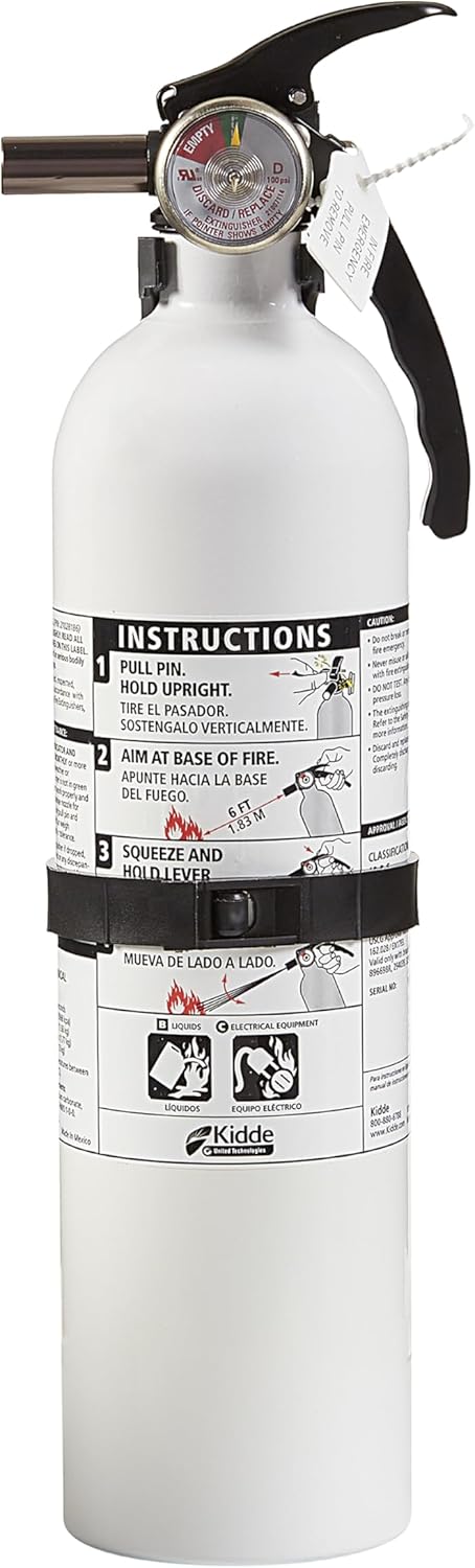 Kidde Auto Fire Extinguisher for Car & Truck, 10-B:C, 4 Lbs., Dry Chemical ExtinguisheR & Fire Extinguisher for Home, 1-A:10-B:C, Dry Chemical Extinguisher, Red, Mounting Bracket