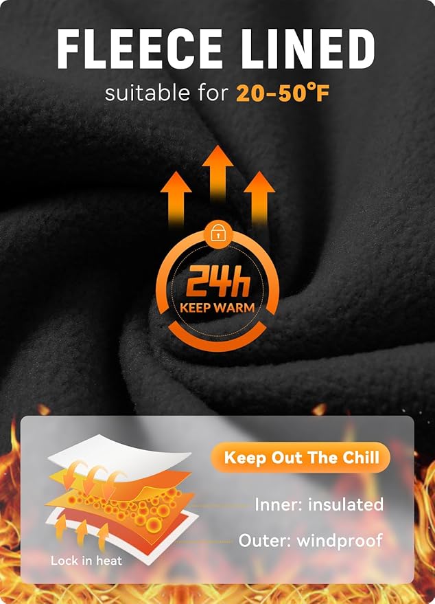 baleaf Men's Winter Cycling Jackets Water Resistant Thermal Running Softshell Jacket Warm Cold Weather Pockets
