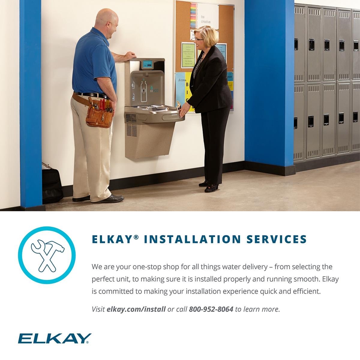 Elkay Wall Mount ADA Cooler Non-Filtered Non-refrigerated Stainless