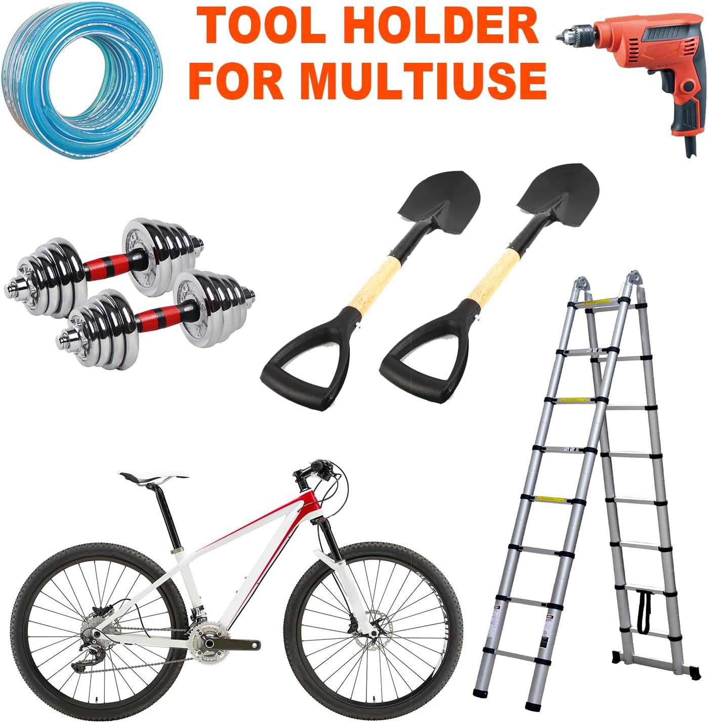 Weedeater Hanger, 1 Pack Weed Eater Hanger For Wall, Heavy Duty Weed Eater Wall Mount for Garage, Garage Organization Storage Shed Organizer Mounted Trimmer Rack