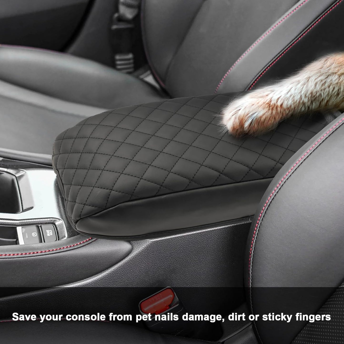 SXCY Fit for 2023 2024 Honda Accord LX EX Armrest Pad, Armrest Cover for 2023 2024 Accord Console Protection, Armrest Cushion for 2023 2024 Accord Console Protection Accessories (Armrest pad)