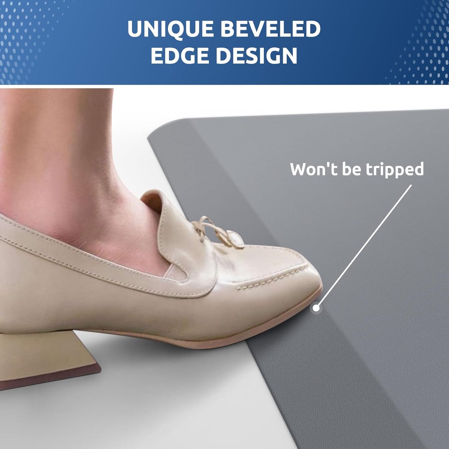 KitchenClouds Kitchen Mat Cushioned Anti Fatigue Rug 22"x36" Waterproof, Non Slip, Standing and Comfort Desk/Floor Mats for House Sink Office (Grey,0.8inch)