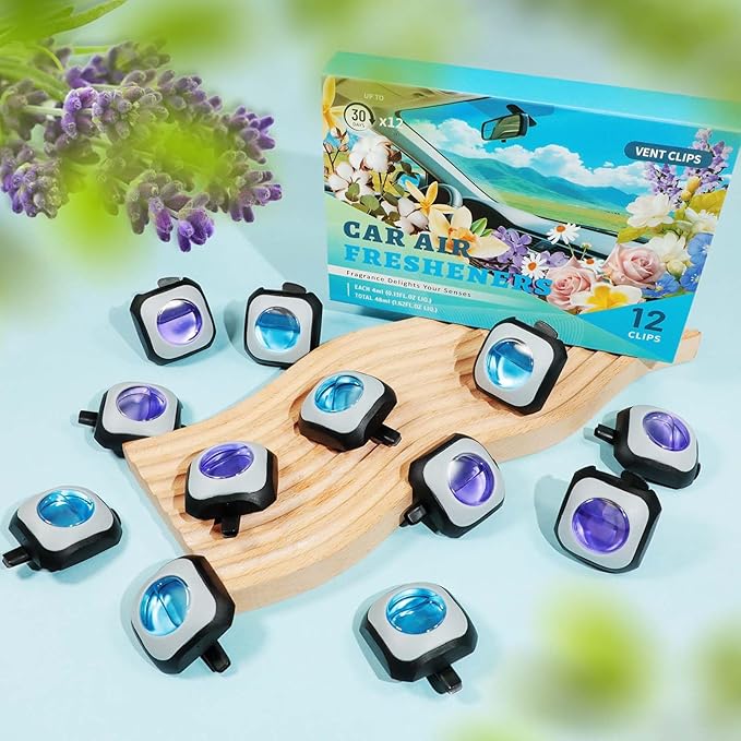 STRN Car Air Freshener, 6 Linen, 6 Lavender Scents, Car Air Freshener Vent Clips 12 Variety Packs, Long Lasting Air Fresheners Car Accessories Fragrance, Up to 360 Days