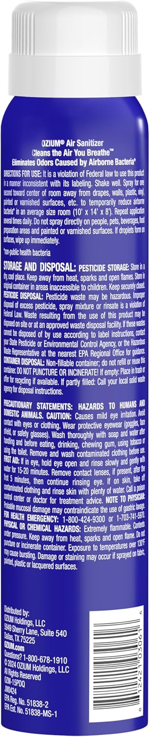 Ozium Air Sanitizer & Odor Eliminator for Homes, Cars, Offices and More, Country Fresh, 3.5 Ounce (Pack of 4)