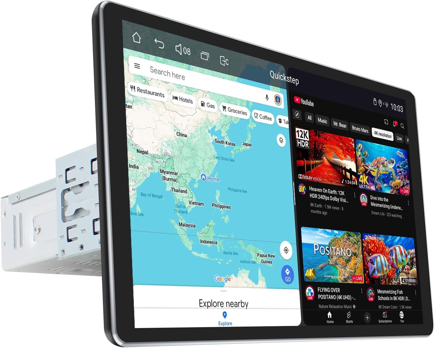 Joying Single Din Touchscreen Radio 10.1 Inch Car Stereo with Apple Carplay & Android Auto, 4GB+64GB Android 13 Head Unit with Mirror Link, AM/FM, Bluetooth, SWC, GPS(JY-UTS10N4)