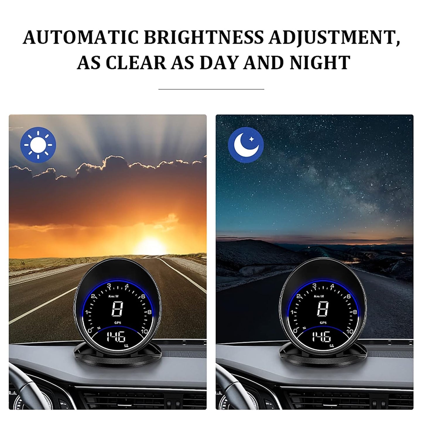 Auto GPS Speedometer G6, Car HUD Head Up Display HD Display, Overspeed Alarm for All Vehicle