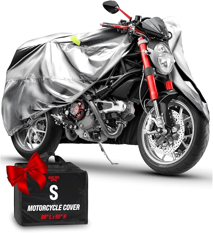 Badass Moto Ultimate Motorcycle Cover Waterproof Outdoor, Heavy Duty Motorcycle Cover for Harleys - Motorcycle Sun Cover, Fits Harley Davidson Motorcycle Covers, Street or Sportbike Cover