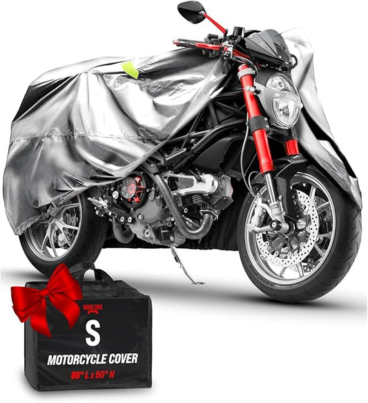 Badass Moto Ultimate Motorcycle Cover Waterproof Outdoor, Heavy Duty Motorcycle Cover for Harleys - Motorcycle Sun Cover, Fits Harley Davidson Motorcycle Covers, Street or Sportbike Cover