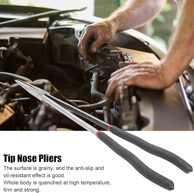 16 Inch Long Reach Pliers,Extra Long Needle Nose Pliers,Tool Steel Long Reach Pliers with Nonslip Handle for Working in Tight Spaces