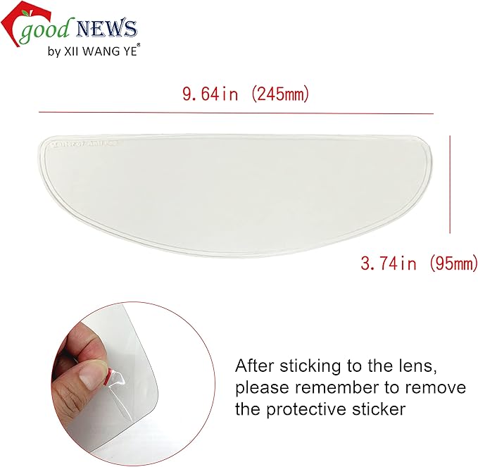 XII WY Motorcycle Full Face Helmet Shield Insert - Photochromic Anti-Fog Film, Transitional Visor, Clear to Indigo Tint, Sun-Responsive, Transparent Indoors