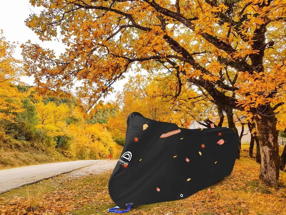 Motorcycle Cover Waterproof Outdoor 104 inches Length All Season Universal Protection, Coverado Scooter Covers with Inner Flame Retardant Fabric and Seam PU Tapes, Fit for Harley Davidsion Yamaha etc