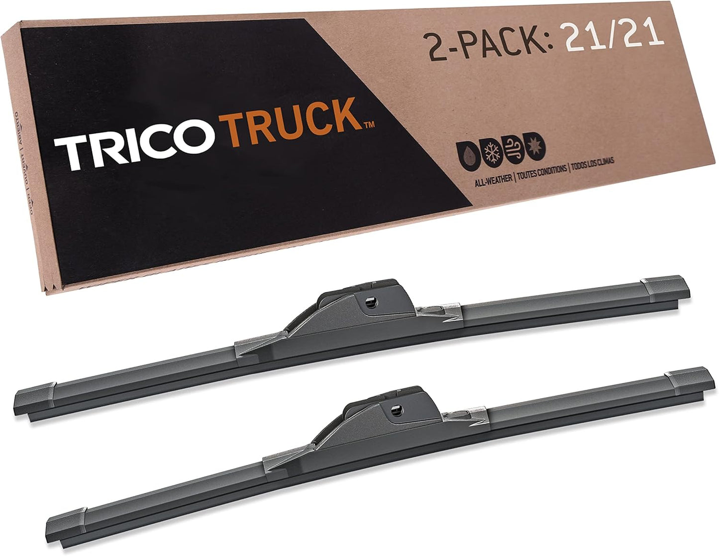 TRICO Solutions™ Truck 21 Inch Pack of 2 High Performance Automotive Replacement Windshield Wiper Blade for Select Dodge, Jeep, and Mitsubishi Models (58-2121)