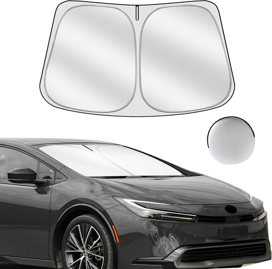 Windshield Sun Shade for Toyo-ta Prius (NOT for Prius C or Prius V) 2023-2025 Foldable Sunshade Custom Fit Front Window Car Interior Accessories Protector Blocks UV Rays