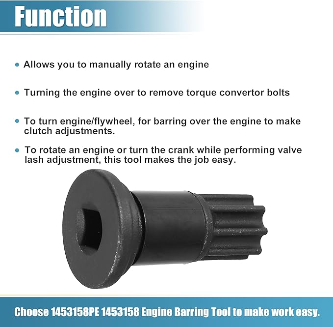 X AUTOHAUX Engine Barring Tool for B/C Series Diesel Engines for Dodge Pickups 3.9L 5.9L 6.7L 8.3L Liter Turbo Engine 3824591A 5299073 Barring Flywheel Cranking Turning Rotating Tool