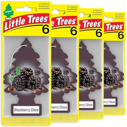 LITTLE TREES Car Air Freshener | Hanging Tree Provides Long Lasting Scent for Auto and Home | Blackberry Clove, 24 Air Fresheners