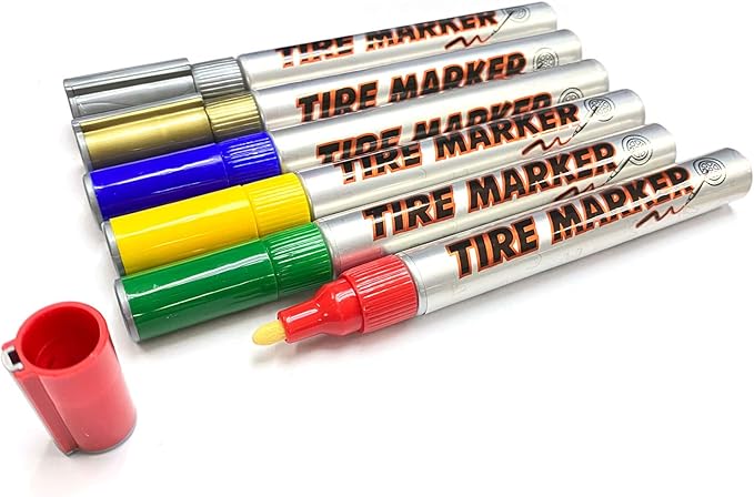 MC MOTOPARTS Permanent Color Tire Pen Marker Lettering Paint Drawing Tool Automotive Motorcycle Care 1 piece (Silver)