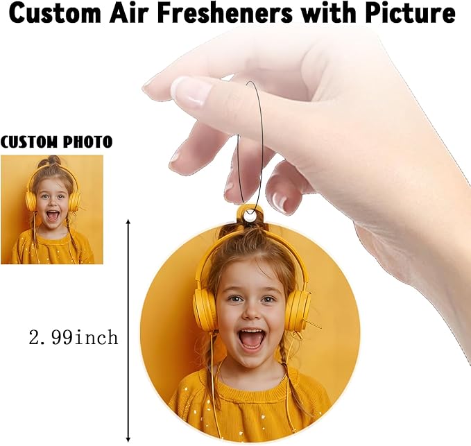 100Pcs Custom Logo Air Freshener for Car Bulk - Personalized Double-Sided Car Air Fresheners with Photo/Text/Logo for Bedroom, Halloween, Christmas, Hanging Ornaments (100 Rount)
