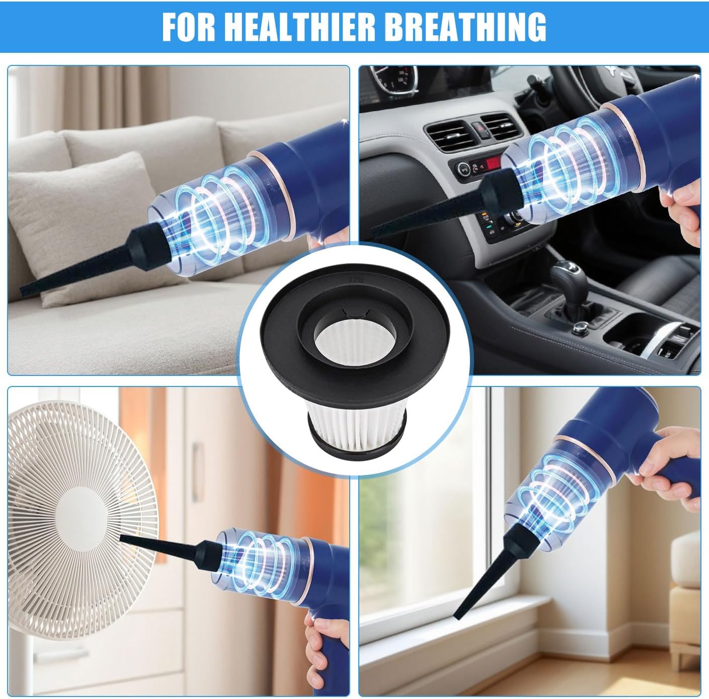 4 Pack LT-135 HEPA Filter Replacement: for JONYJ Handheld Car Vacuum Cleaner Compatible with Vizeusvac Car Vacuum Cleaner