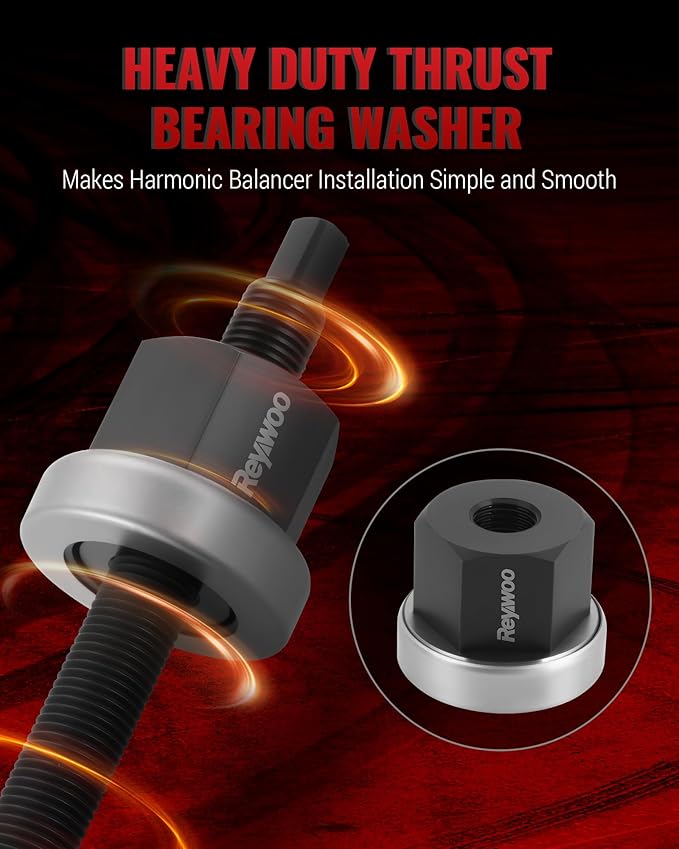 Harmonic Balancer Installer Set, Long Reach Crank Pulley Underdrive Pulley Damper Installation Tool Kit for Balancer Pulleys