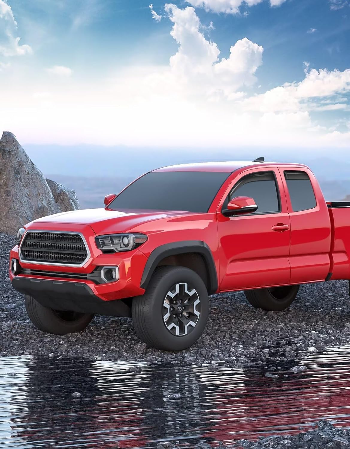 in-Channel Window Rain Guards Fit for Truck Toyota Tacoma 2016-2023 Double Cab Extra Durable Window Visors Window Deflectors Vent Visors Vent Shades Car Accessories-4 pcs 2-Q05