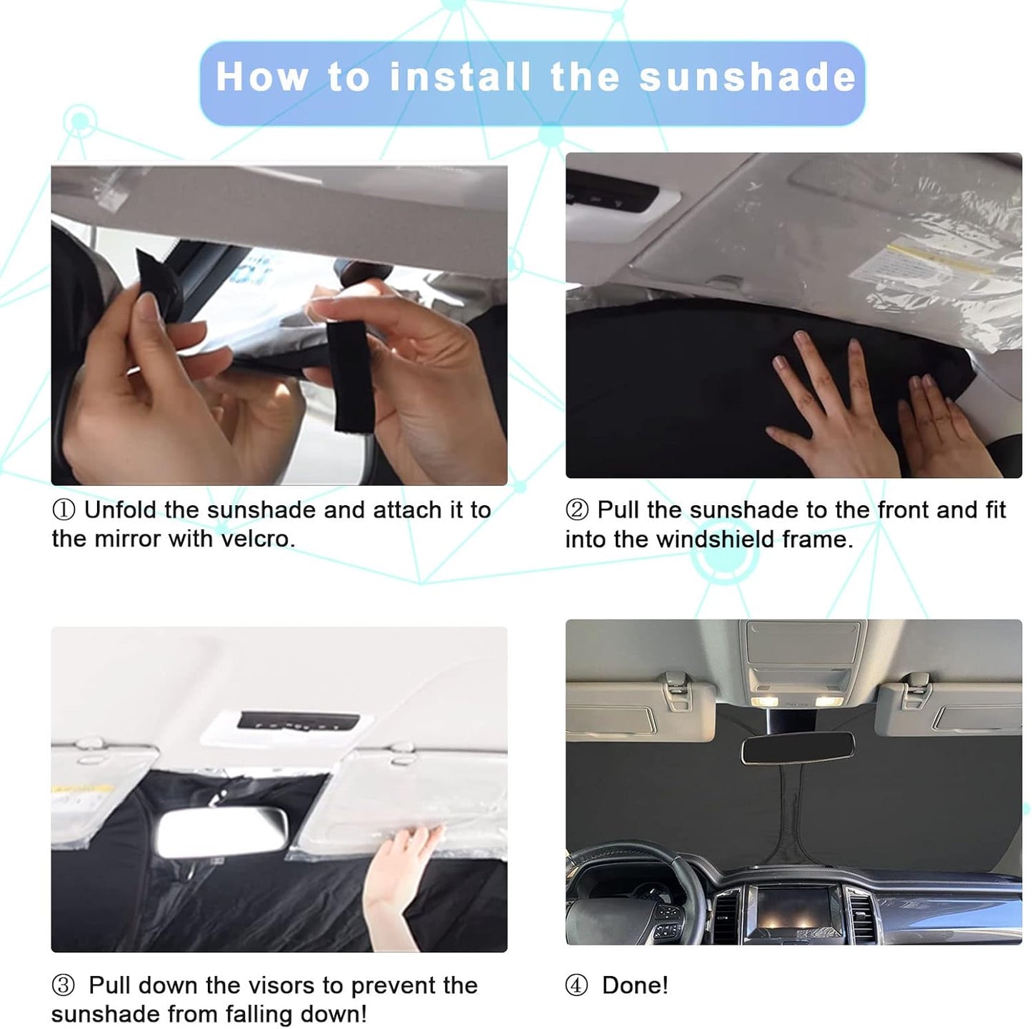 SXCY 2022 2023 2024 2025 Ioniq 5 Windshield Sunshade 2023 2024 2025 Hyundai Ioniq 5 Accessories 2022-2025 Ioniq 5 Sunshade Foldable Sun Shield 2023 2024 2025 Ioniq 5 Sunshade Block UV Rays