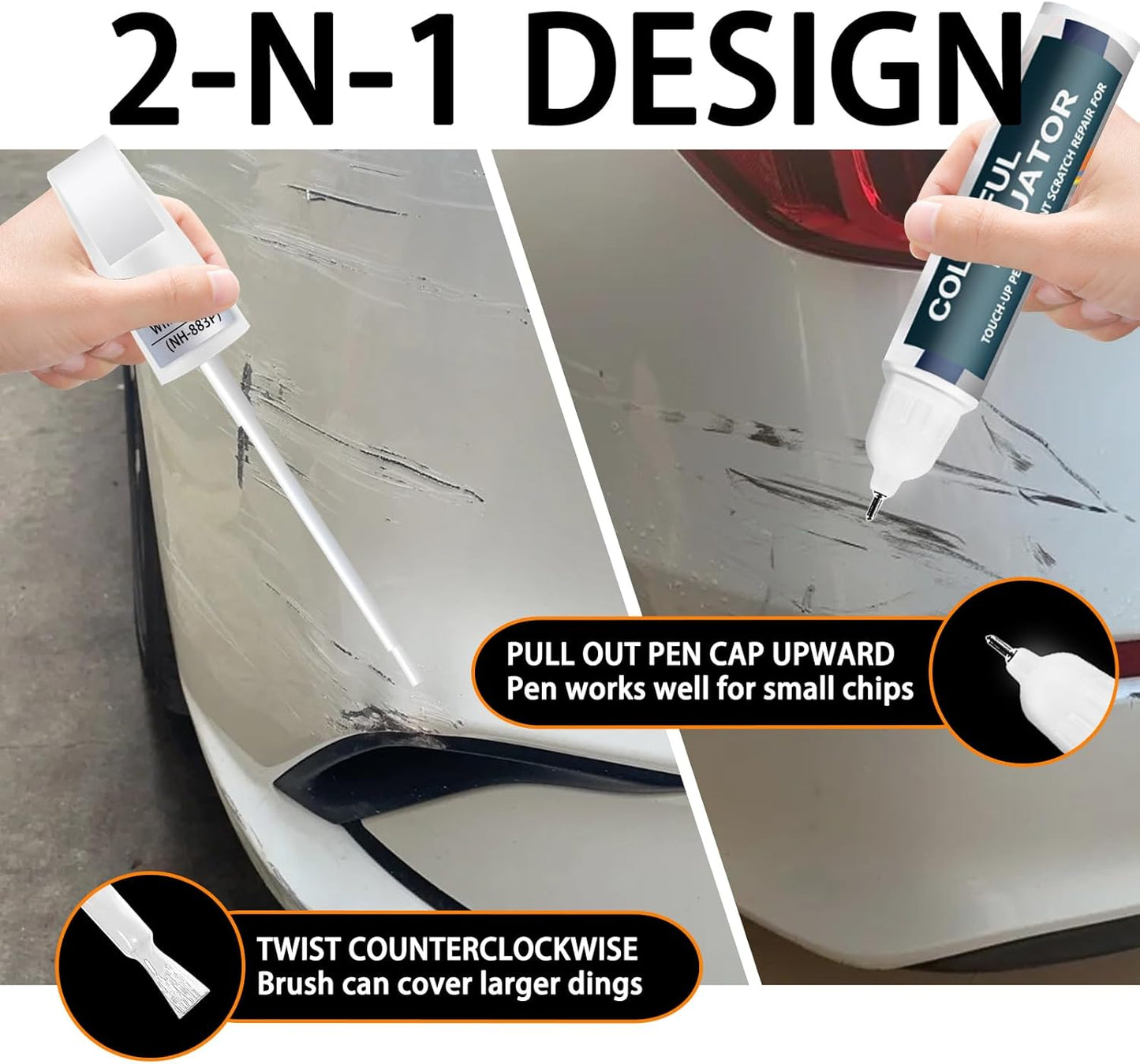 Urban Gray Pearl(NH-912P) Touch Up Paint Compatible with Honda, Car Paint Pen Scratch Repair Two-In-One Touch Up Paint, Premium Car Scratch Remover for Deep Scratches