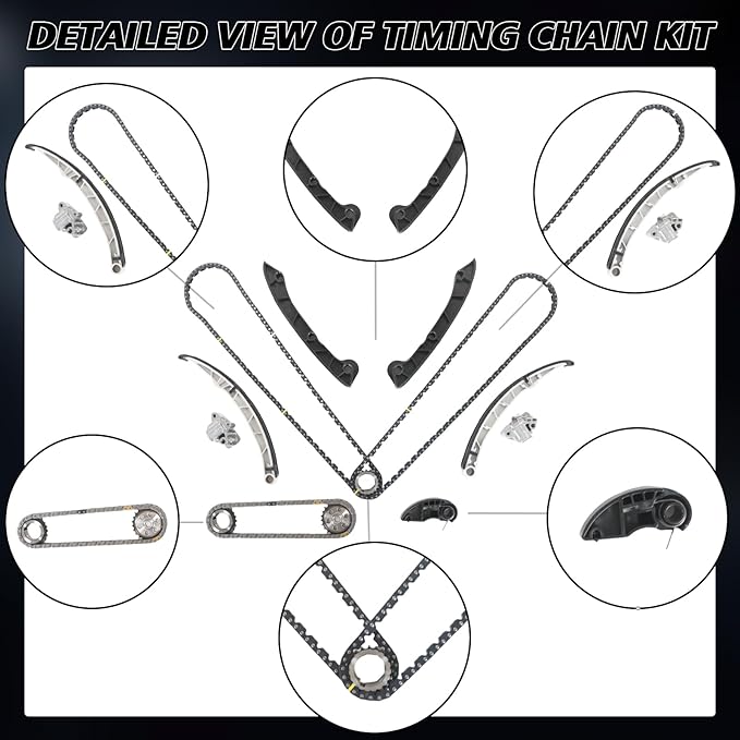 Engine Timing Chain Kit LR032048 LR072638 LR051013 Fits for 2011-2013 LR4 5.0L V8,for 2010-2015 RANGE ROVER SPORT 3.0L 5.0L,for 2010-2015 RANGE ROVER 5.0L Timing Chain Kit Parts