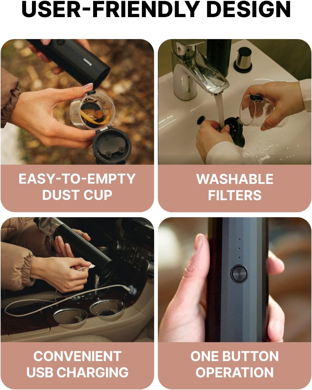 Portable Car Vacuum Cleaner (Hard Black)