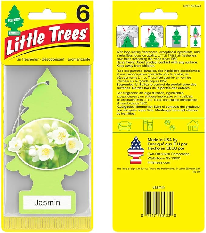 LITTLE TREES Car Air Freshener | Hanging Tree Provides Long Lasting Scent for Auto and Home | Jasmine, 24 Air Fresheners