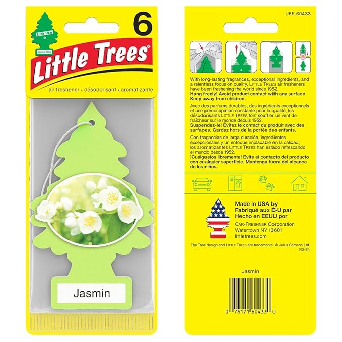 LITTLE TREES Car Air Freshener | Hanging Tree Provides Long Lasting Scent for Auto and Home | Jasmine, 24 Air Fresheners (Pack of 36)