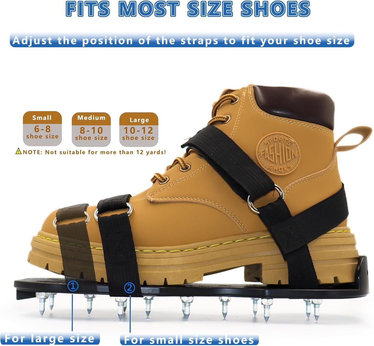 Epoxy Shoes, Fully Assembled Gunite Spiked Shoes with 3/4" Short Spikes for Epoxy Floor Coating, Self-Leveling Floor, Epoxy Garage Floors, Overlays, Cover Installation