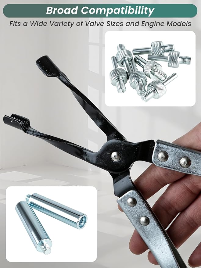 Valve Seal Installation Tool 11pcs Valve Stem Seal Removal and Installer Tool Disassembly Pliers Drive Handle Sockets Adapters Fits Most Engine