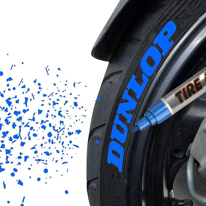 MC MOTOPARTS Permanent Color Tire Pen Marker Lettering Paint Drawing Tool Automotive Motorcycle Care 1 piece (Blue)