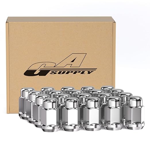 GAsupply M12x1.25 Lug Nuts, Closed End Bulge Acorn Chrome Lug Nuts Cone Seat 1.38" 35mm Tall 3/4" 19mm Hex, 20 Pack