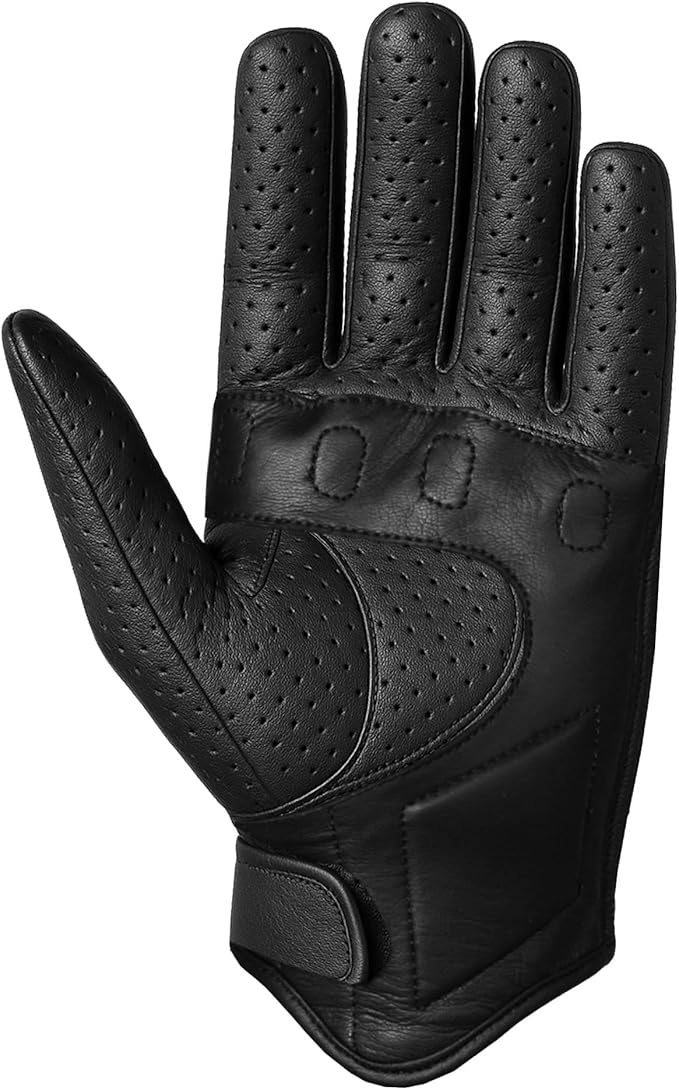 Jackets 4 Bikes Motorcycle Gloves - Premium Leather for Men Women, Touchscreen, Non-Slip, Motorbike Cruiser Street Biker Protector Glove