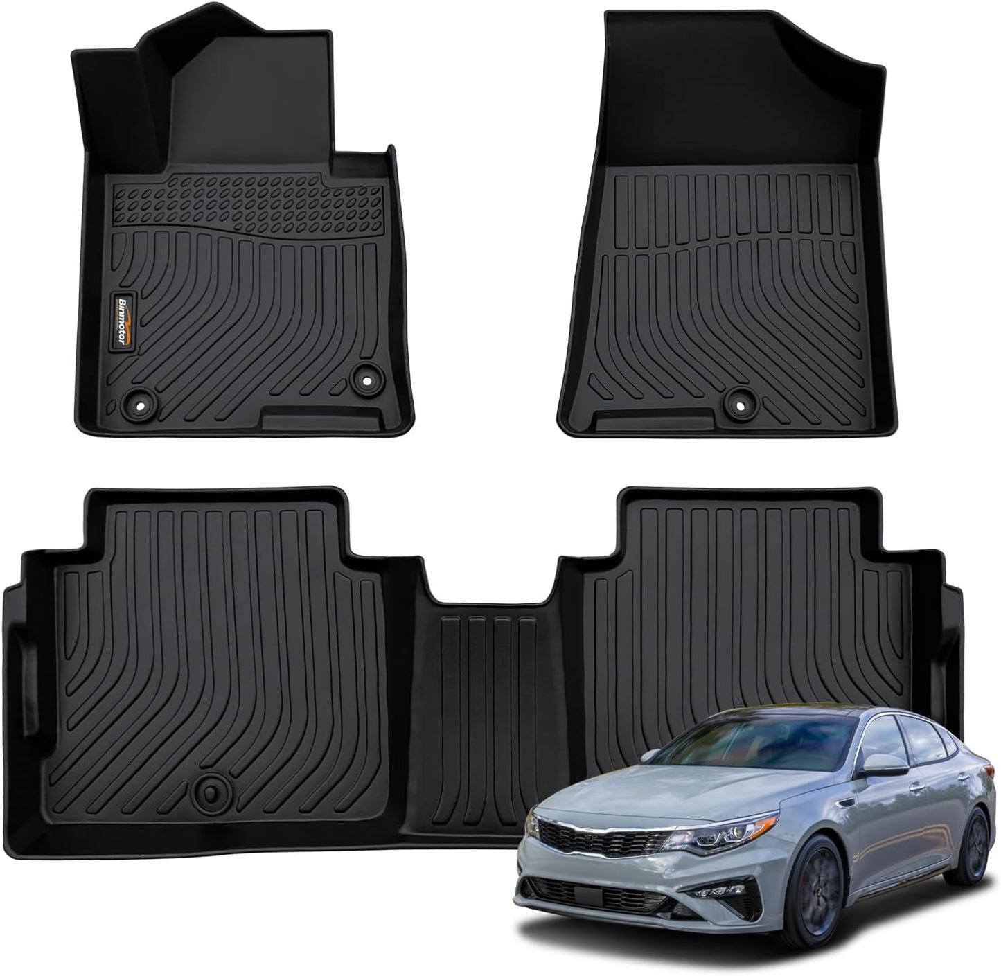 Floor Mats for Kia Optima 2016-2020 & for Hyundai Sonata 2015-2019, All Weather Car Mats for Kia Optima Accessories Rubber Liners