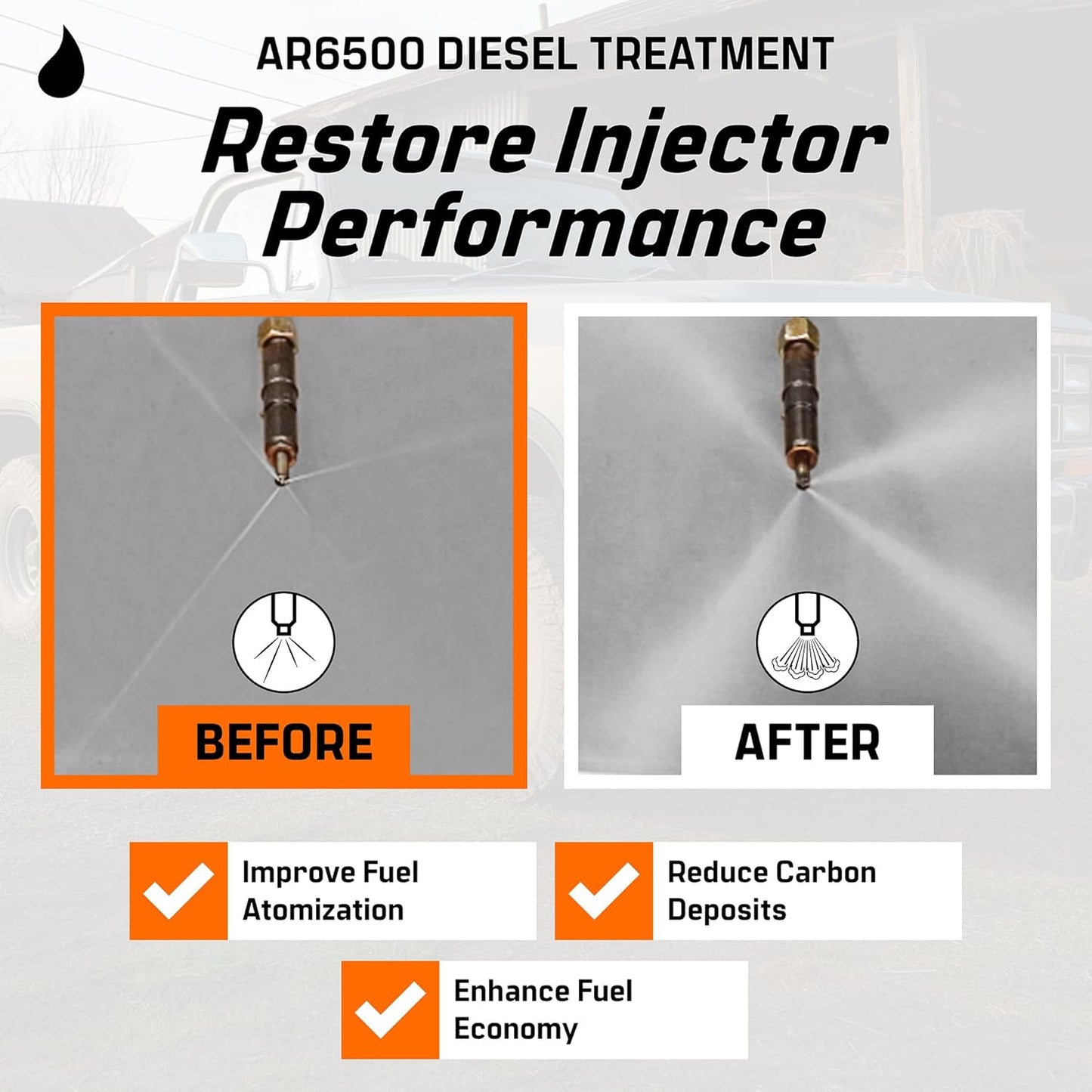 Archoil AR6500 Diesel Treatment (40 Ounces) - Treats 400 Gallons - Additive for All Diesel Vehicles