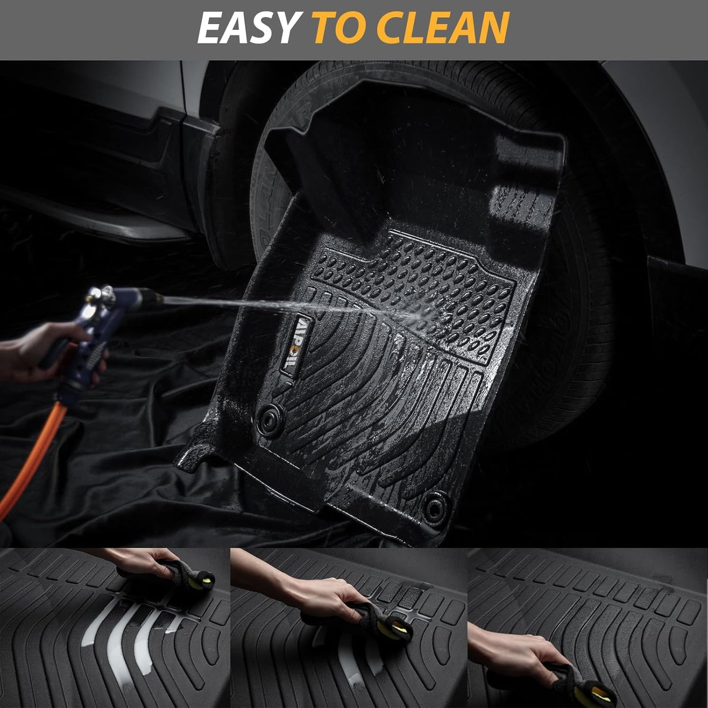 AIPOIL® Floor Mats & Cargo Liner Set for 2016-2018 Acura RDX All Weather Protection TPE Anti-Slip Automotive Full Set Custom Car Mats Accessories - Black