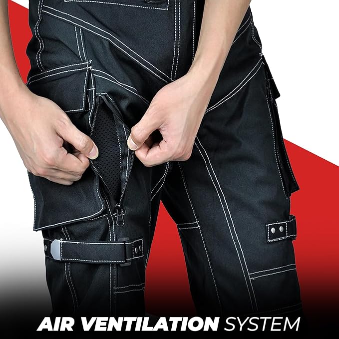 Motorcycle Pants for Men Dual Sport Motorbike Pant Waterproof, Windproof Riding Pants All-Weather with Removable CE Armored