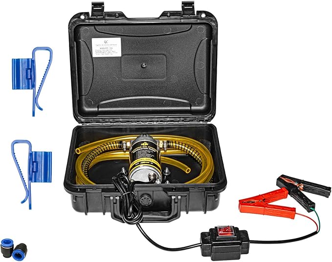 MILADO Portable Oil Change Extractor Pump, 12V 100W Electric Engine Oil Pump, Fluid Transfer Pump for Engine/Transmission/Gear Oil, Suitable for Boat, Car, Truck, Motorcycle, Lawnmower