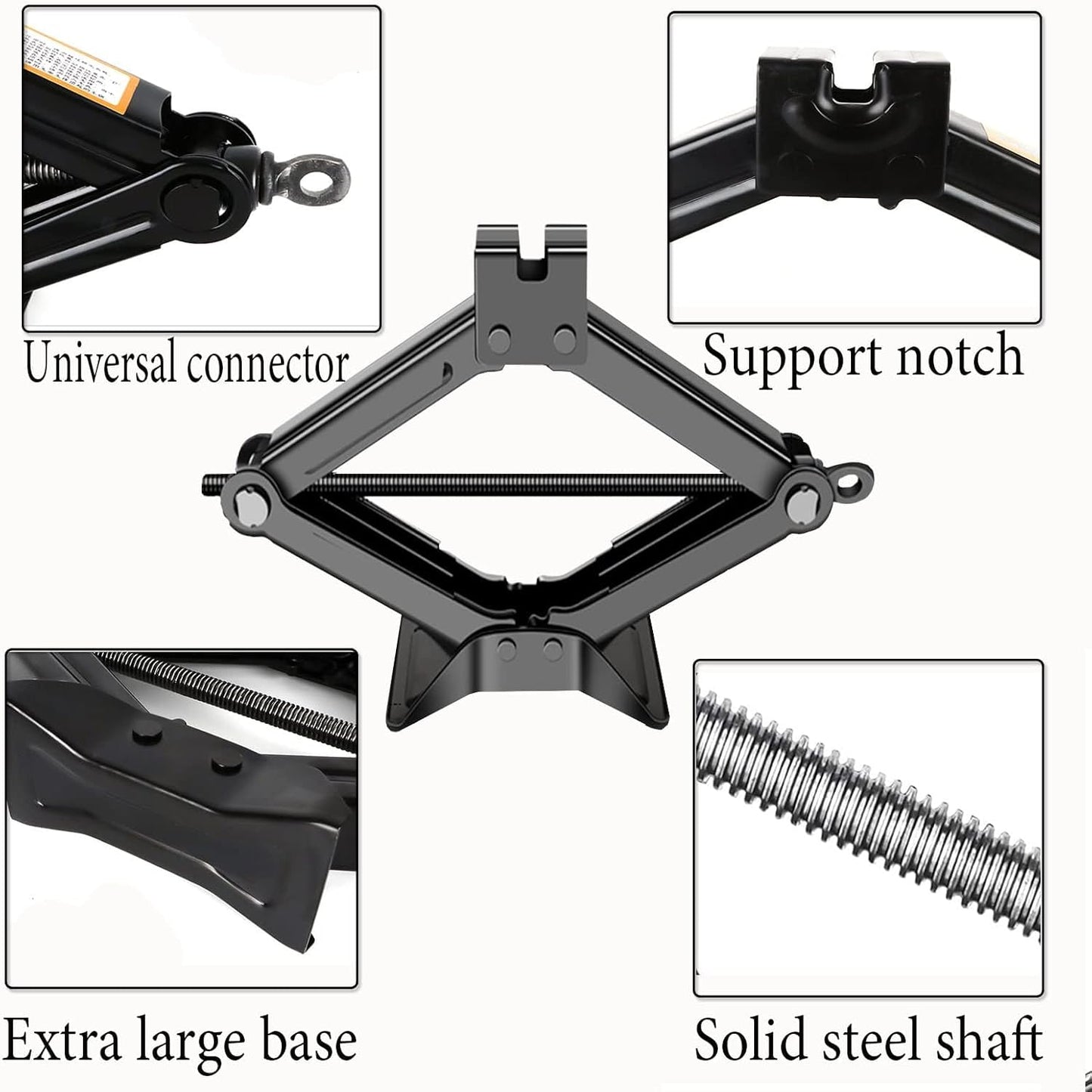 Scissor Jack for Car-2.0Ton(4409lbs) 丨Car Jack Kit-Tire Jack丨Portable,丨deal for SUV and Auto-with Crank Handle丨Heavy Duty Material,Black