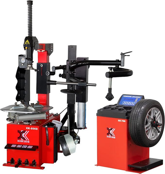 XK-806D-70D Tire Changer Machine Combo Wheel Balancer Rim Size 24 Inches 2.0 Horsepower