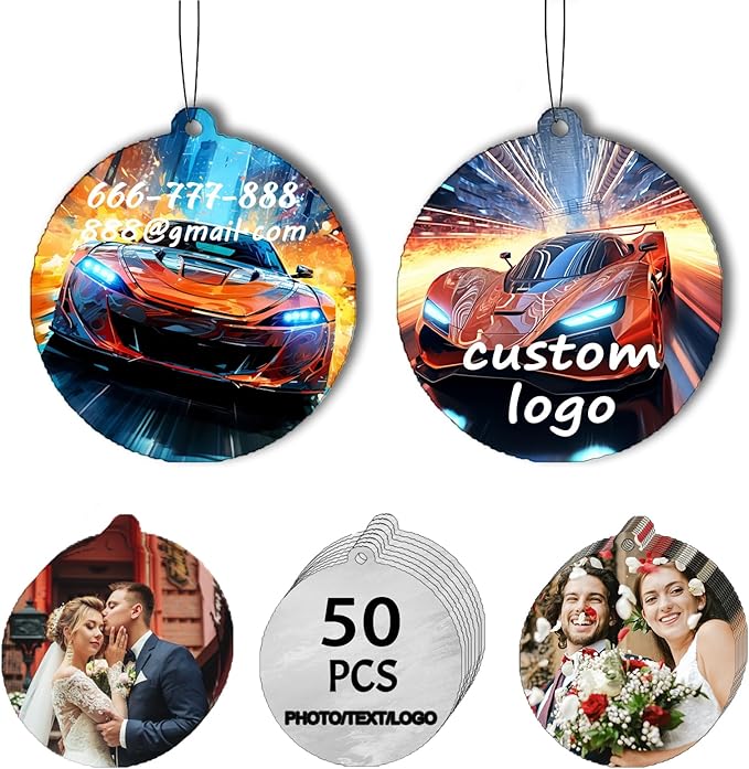 Custom Logo Car Air Freshener - Wholesale Personalized Double-sided with Picture/Text/Logo (50pcs)