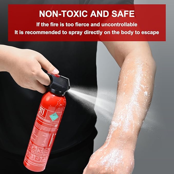 Fire Extinguisher for Home, 2 Pack Car Fire Extinguishers with Mount, 4 in 1 Portable Kitchen Fire Extinguishers for A, B, C, K Category, 620ml Mini Water-Based Fire Extinguisher for Car Truck Boat