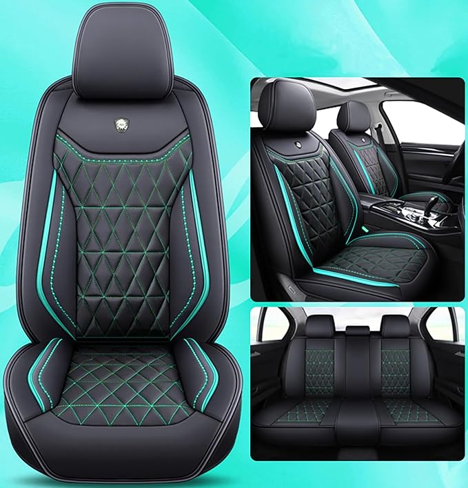 Leather Car Seat Covers,Waterproof Seat Covers 5-Seater Full Set with Airbag Compatible,Universal Automotive seat Covers for Cars,SUV,Trucks,Pickup