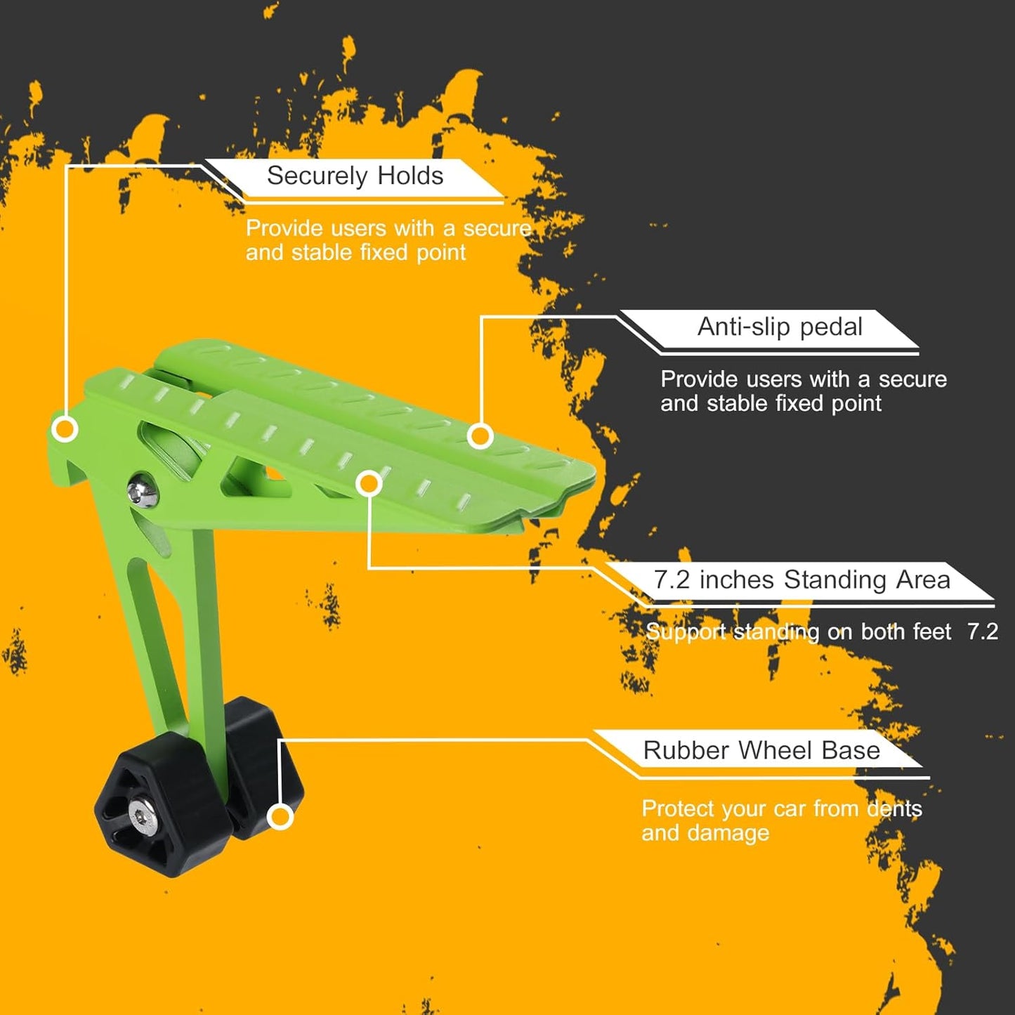 COWVIE Foldable Car Door Step Stand Pedal - Access to Vehicle's Top Roof Both Feet Stand Pedal Ladder for Most SUV Truck Green