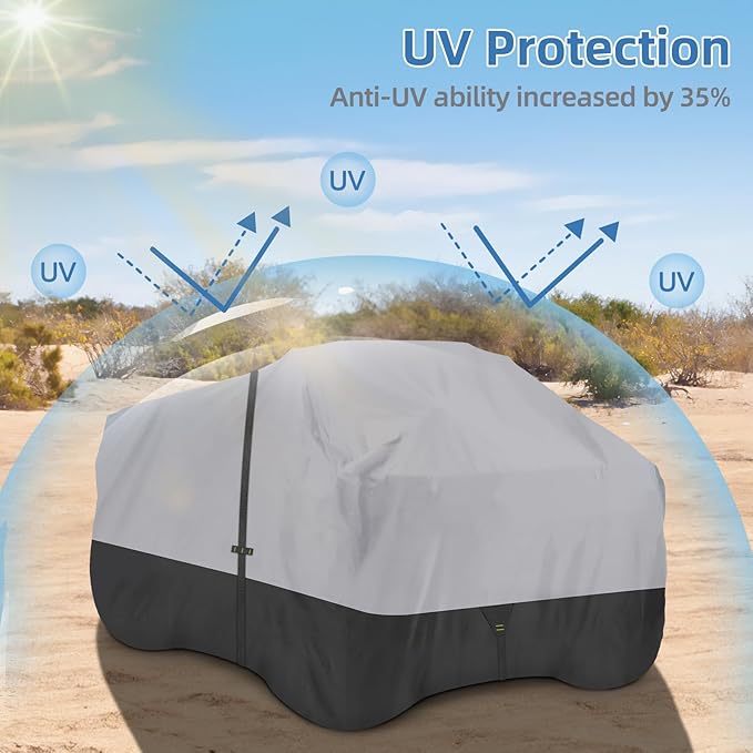 ATV Cover, 600D Waterproof & Windproof 4 Wheeler Covers, Quad Cover Fit for Polaris Yamaha Suzuki Honda, Outdoor Storage All Weather Protect, 85" L x 50W x 42" H